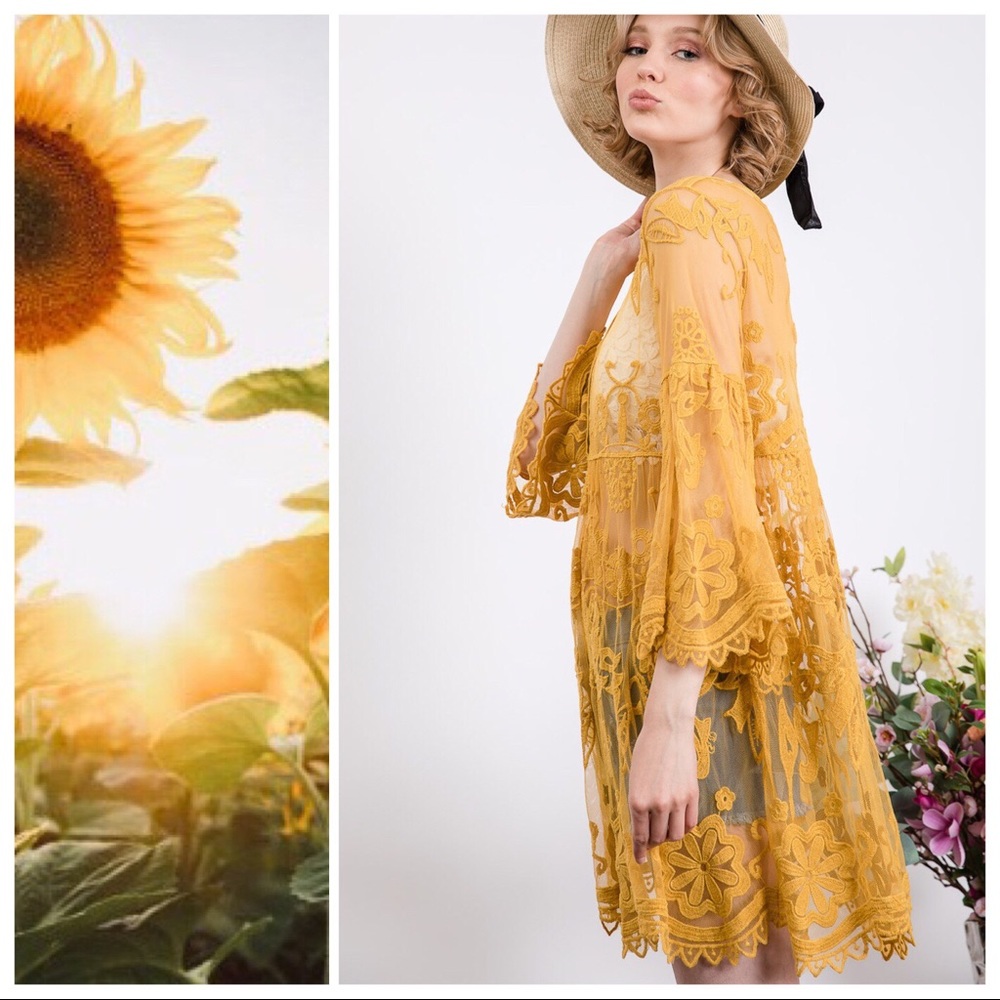 Anastasia Boho Lace Kimono Layering Tunic - Picture 7 of 8